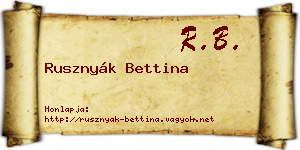 Rusznyák Bettina névjegykártya