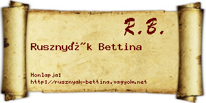 Rusznyák Bettina névjegykártya